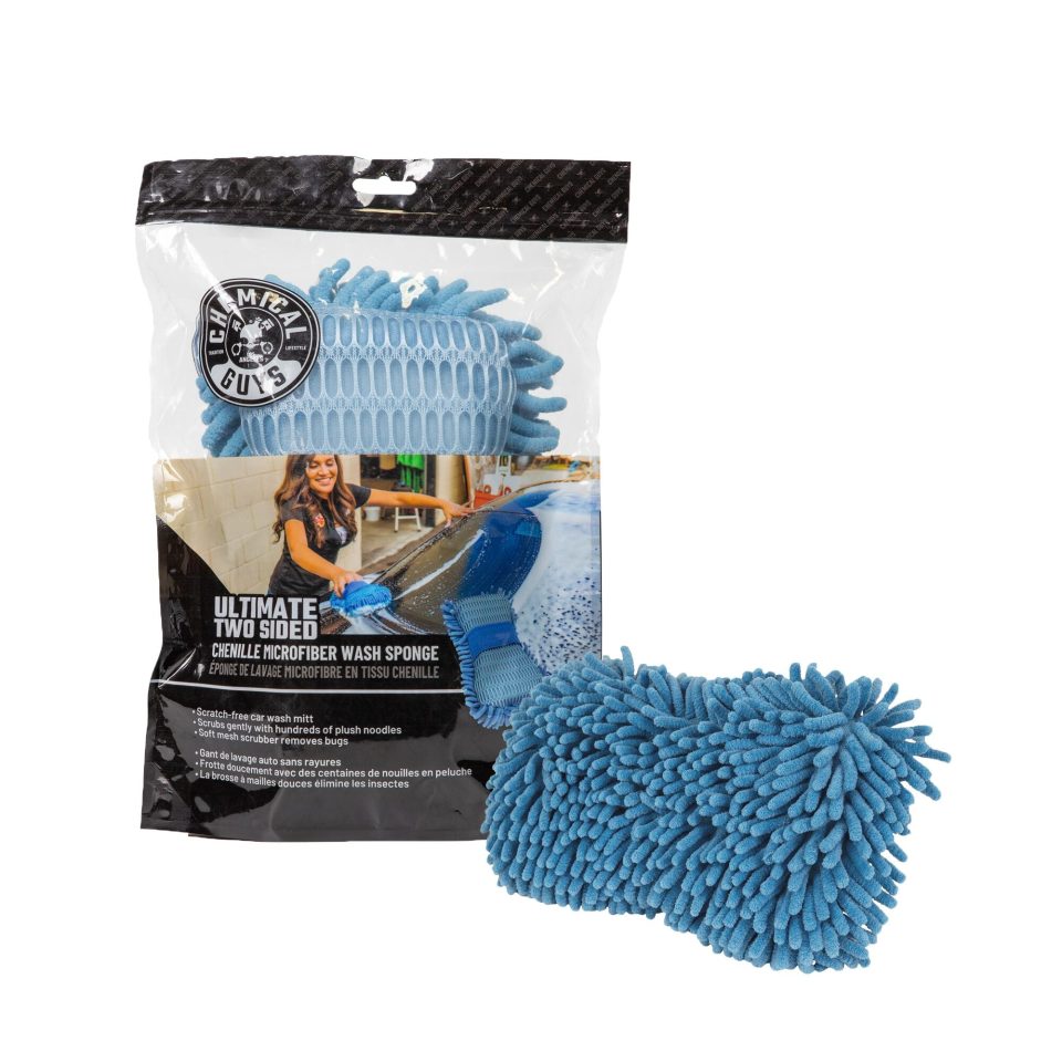 Ultimate Two Sided Chenille Microfiber Wash Sponge, Blue